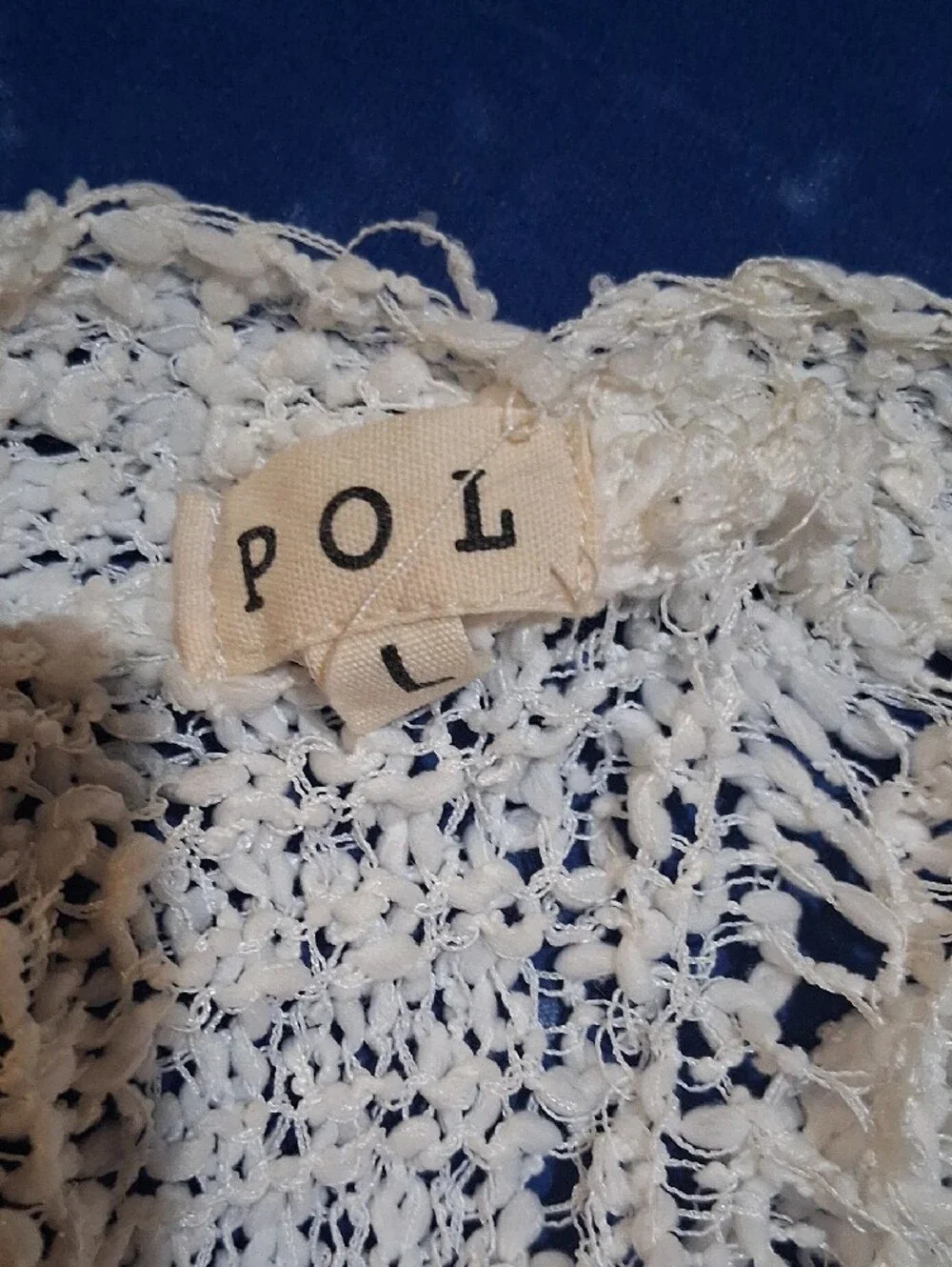 POL Open-Knit Long Cardigan in Cream